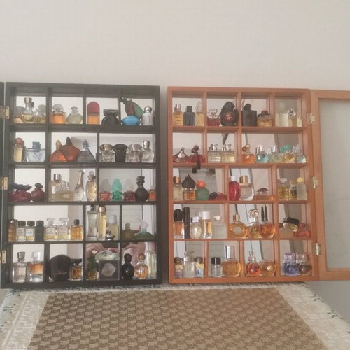 Miniature Perfumes Collection Like New With Handmade Display Cases