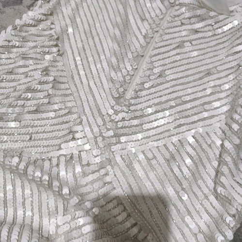 Parisian wedding dress new, white silver, size L