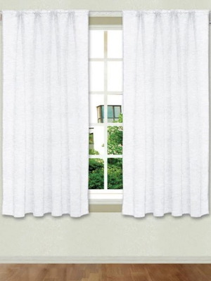 Transparent window curtain with white header 140x140 cm new