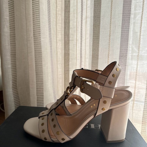 Coach sandals, beige with gold studs, size 37.5
