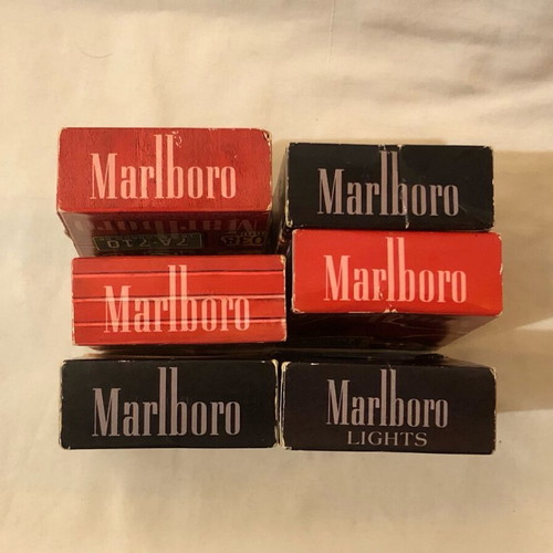 Collectible Marlboro empty cigarette packs used