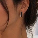 Silver 925 earrings with blue sapphires and zirconia new