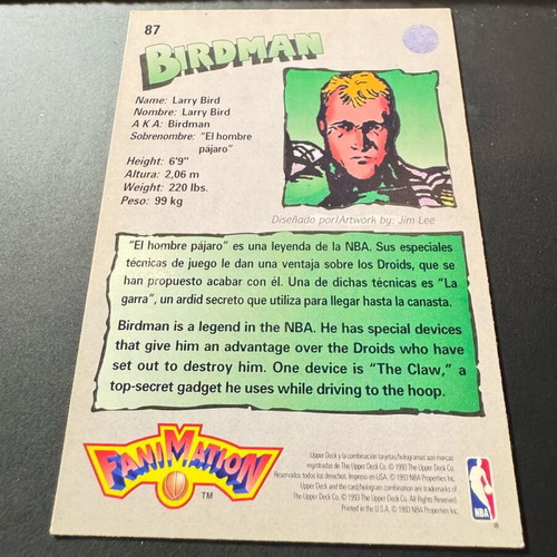Larry Bird NBA Card Upper Deck Fanimation 1993 like new