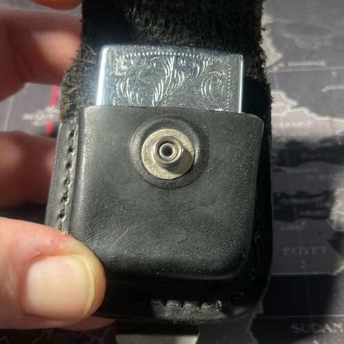 Zippo lighter used with leather belt case