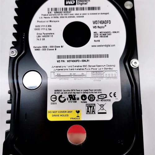 Σκληρός δίσκος Western Digital Raptor WD740ADFD 74GB μεταχειρισμένος, 10000 RPM, SATA