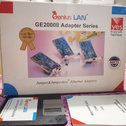 Genius LAN GE2000II Ethernet Adapter sealed vintage ISA combo card, new
