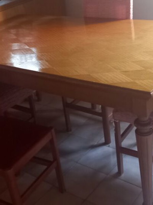 Handmade dining set with 4 chairs