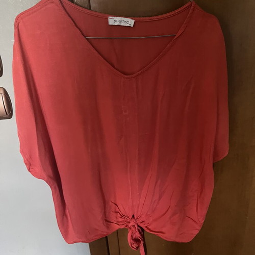 Coralli top 100% viscose like new, one size, red by Celestino