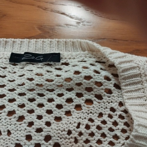 Knitted spring cotton sweater like new, beige, size S
