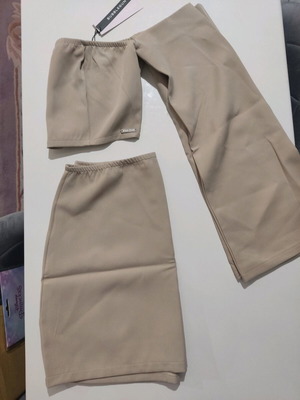 Bubblegun beige top with sleeves and skirt set new size M
