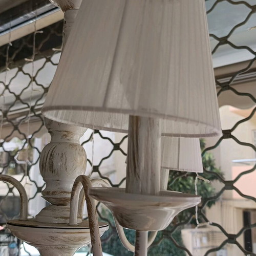 InLight 3-light ceiling chandelier with shades and crystals new