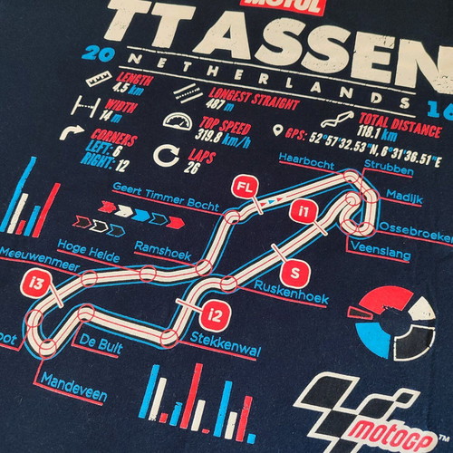 T-shirt Assen TT 2016 MotoGP used, genuine blue size L