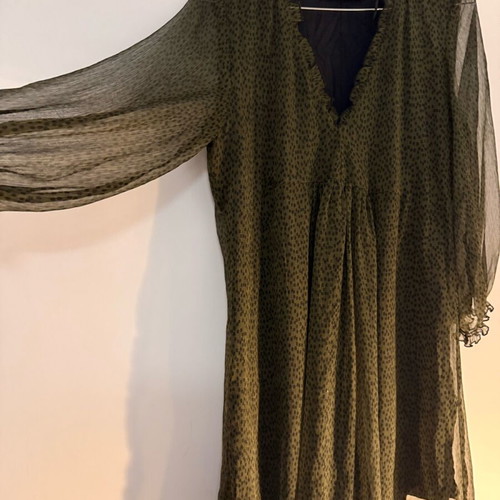 Zara animal print dress with transparent details like new, size M