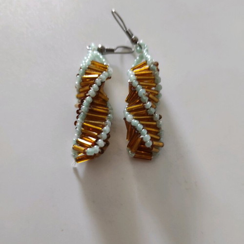 Handmade knitted earrings with beads new