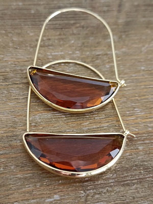 Women's stainless steel earrings with glass stone new, lightweight