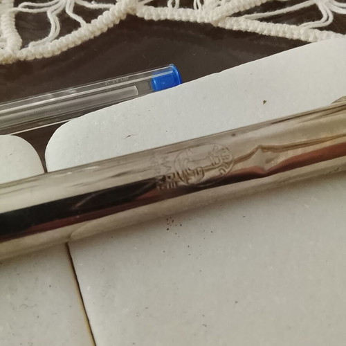 Vintage metal flute PABAU used, nickel-plated