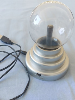 Plasma Ball used with USB power cable and on-off switch