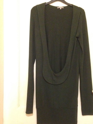 Maan long-sleeve backless dress used, green, size M
