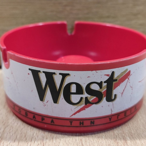 West Cigarettes Plastic Ashtray used, vintage advertising
