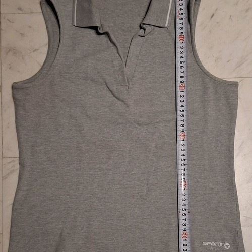 Sport line sleeveless polo shirt gray size M like new