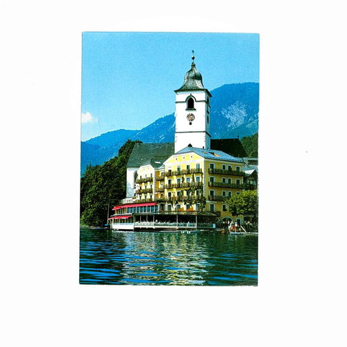 Vintage St. Wolfgang Postcard Hotel Weisses Rössl and Wallfahrtskirche
