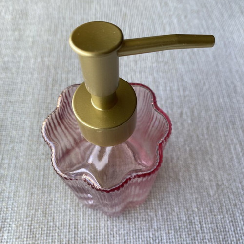 Glass Soap Dispenser 350 ml with Daisy Design like new