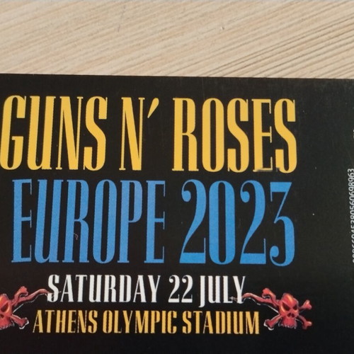 Guns n Roses concert ticket new from Athens Europe 2023 tour
