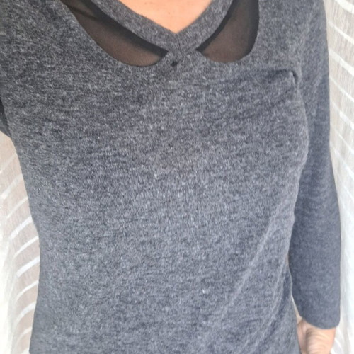 Knitted blouse dark gray used, size M
