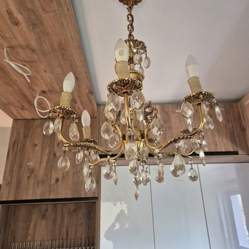 Vintage crystal chandeliers like new, set of 3 pieces