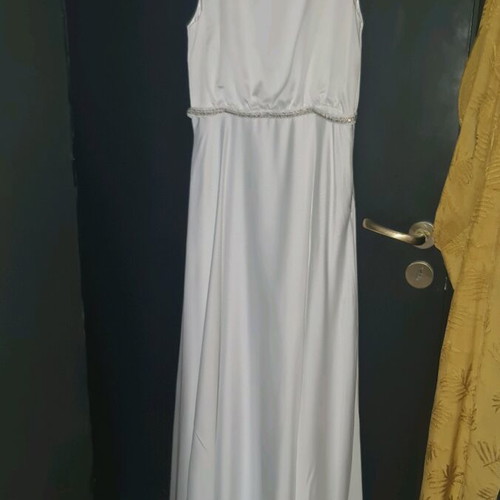 White long cocktail silk dress new, size 36