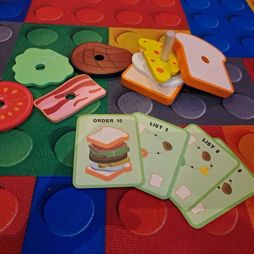 Montessori wooden sandwich stacking toy new educational