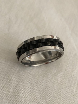 Men's steel ring used with movable middle part