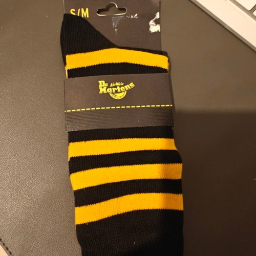 Dr Martens Organic Socks size 36-41, yellow and black thin stripe cotton blend