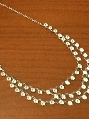 Silver vintage necklace with rhinestones like new