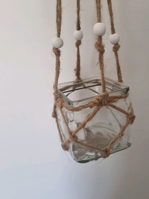 Decorative hanging glass and rope new