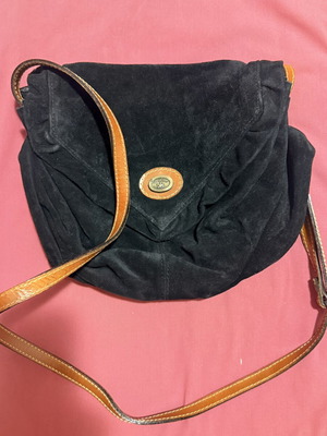 Vintage Creation SK black suede leather shoulder bag used