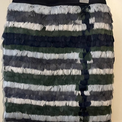 Tory Burch skirt made of natural feathers size medium new, blue turquoise