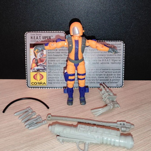 G.I.JOE Heat-Viper (v1) 1989 action figure used, complete with accessories