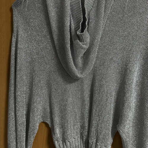 Zara silver blouse with hood, size S