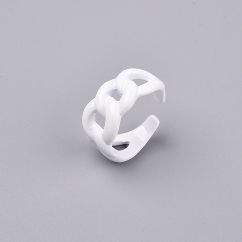 Open metal ring new, white