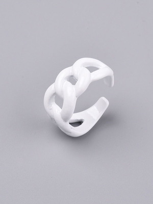Open metal ring new, white