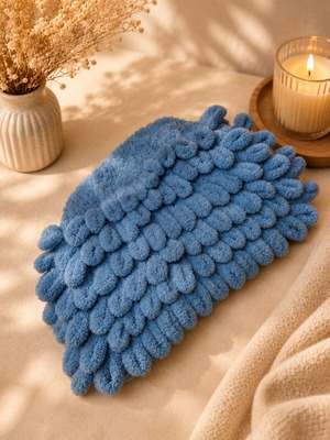 Puffy bag handmade from scratch, blue turquoise
