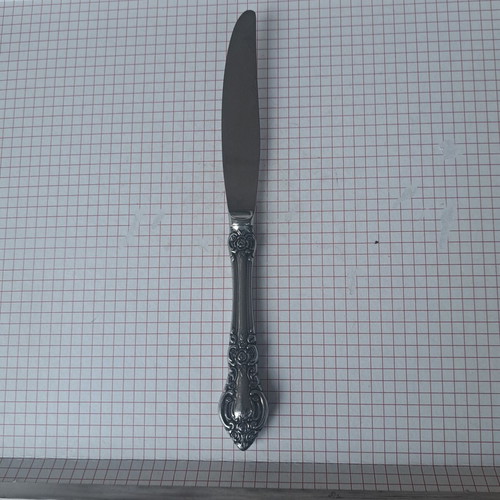 Vintage stainless steel knife and fork set Japan used, floral design