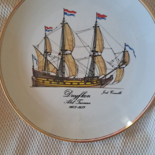 Fürstenberg Germany ship plates set of 2, vintage, like new