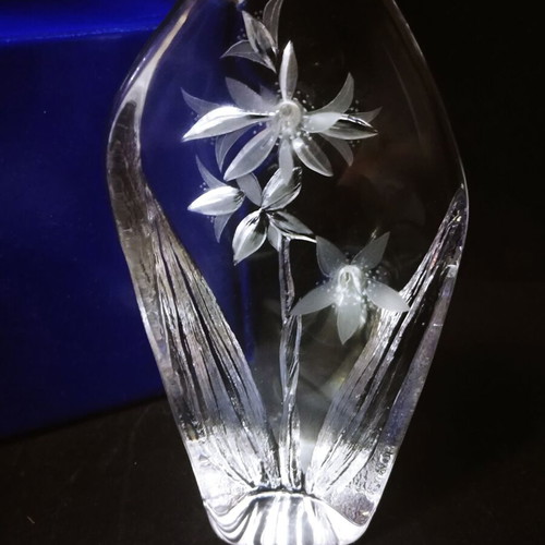 Celia paperweight handmade Maleras full lead crystal new