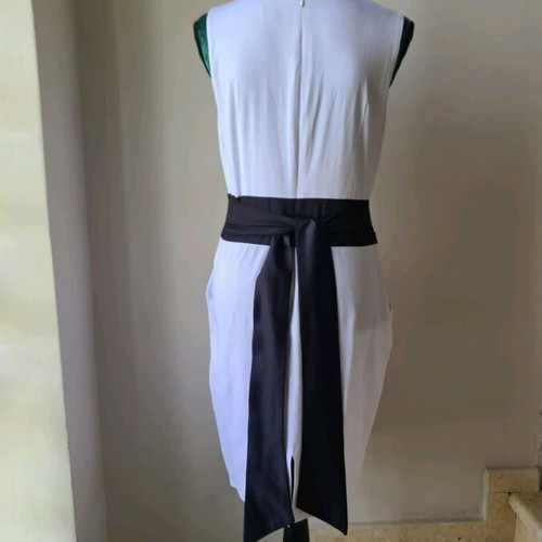 Forel sleeveless midi dress like new, white and blue with belt
