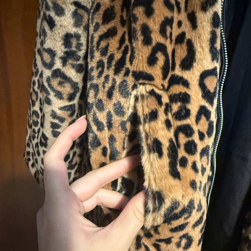 Zara γούνινο παλτό μεταχειρισμένο με τσέπες και κουκούλα μέγεθος M