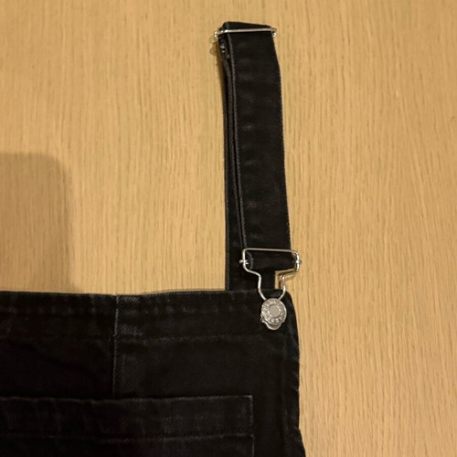 Black denim jean overalls Mango new, size XS