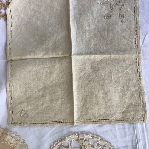 Set of handmade embroidery used, antique