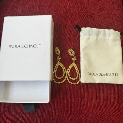 Silver 925 gold-plated teardrop earrings by famous designer new